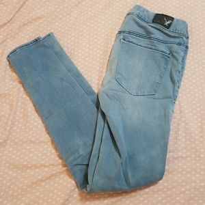 American Eagle high waisted light wash pants